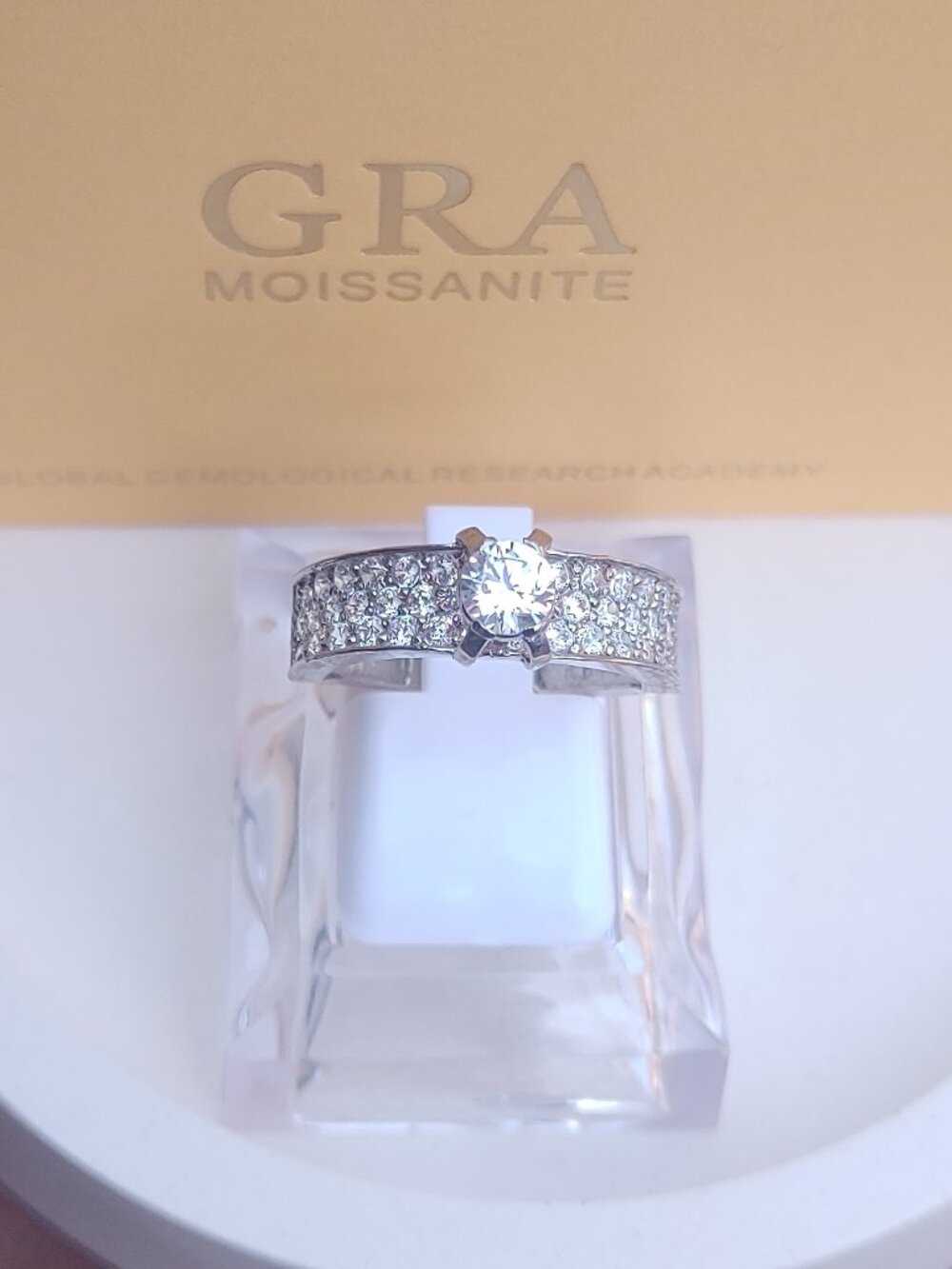 Moissanite Engagement Ring, 925 Sterling Silver Promise Anniversary Ring Elegant